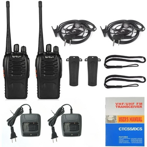 Radio Walkie Talkie LANTUN BF-888S UHF – Pack de 2 con Audífonos