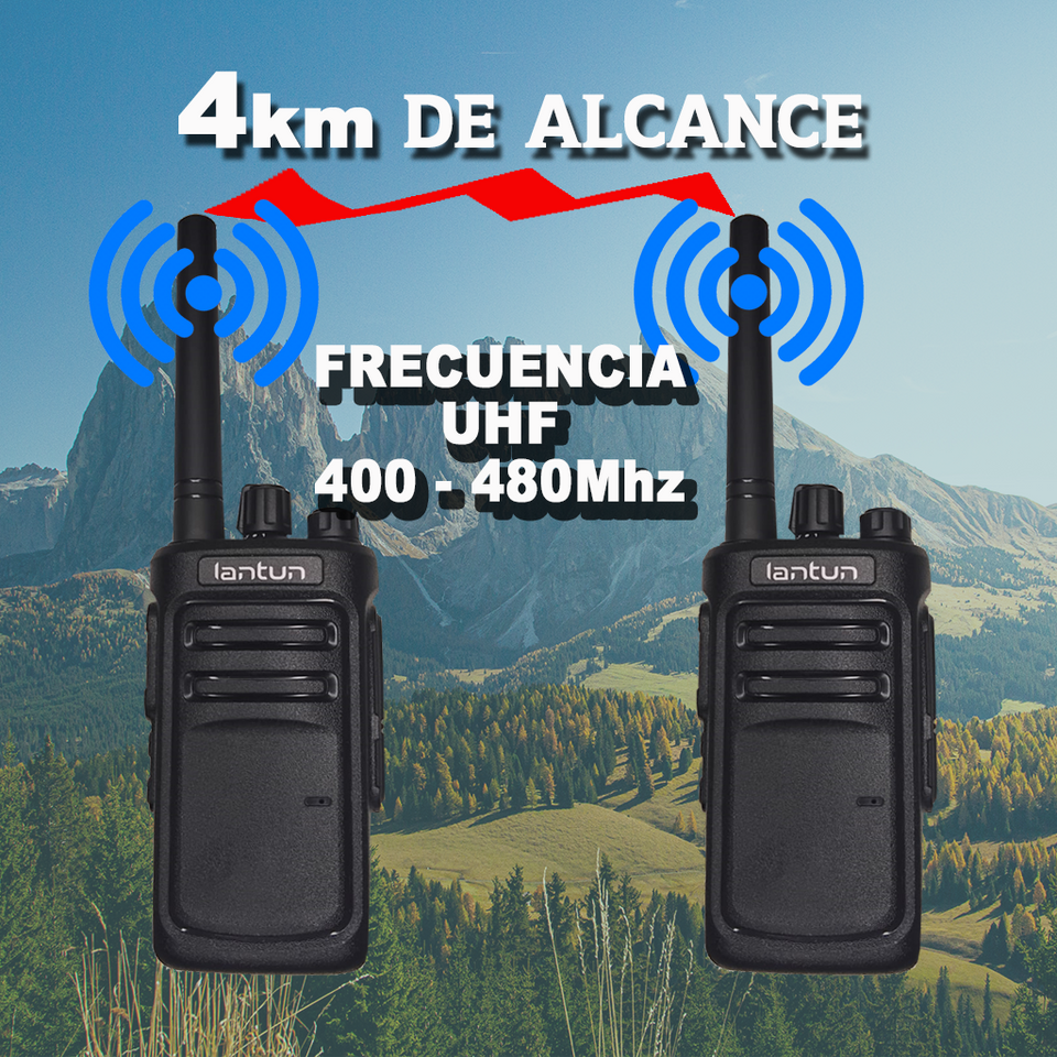 Radio walkie Talkie lantun LT-828 (2 Radios) Alcance 4 Km