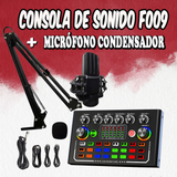 CONSOLA DE SONIDO F009 + MICROFONO CONDENSADOR🎙️