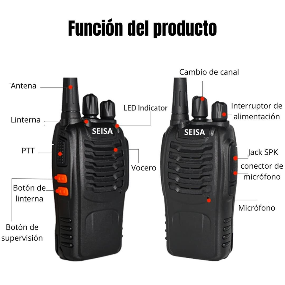 Radio walkie Talkie LANTUN ST B888S (2 Radios) Alcance 4 Km